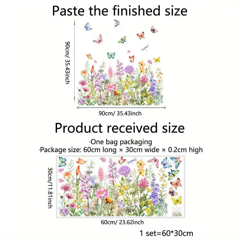 📢📢¡50% de descuento! Adhesivo para ventana con ramo floral colorido (se puede cortar a la medida)