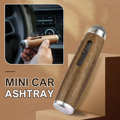 Porta cigarrillos de madera para coche, antihollín, portátil