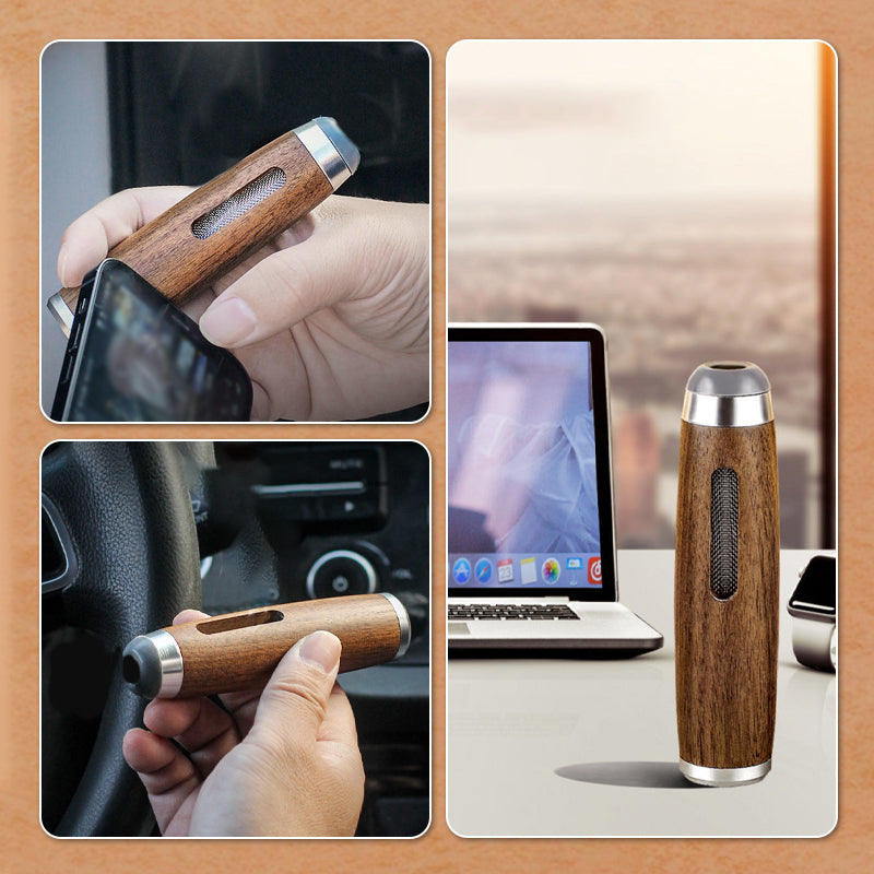 Porta cigarrillos de madera para coche, antihollín, portátil
