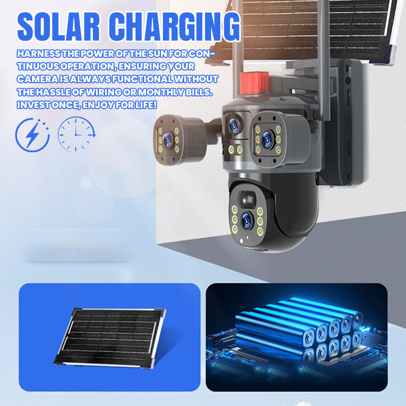 💥Cámara domo solar de 360° con triple lente (¡Oferta especial 2025!)