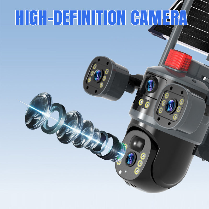 💥Cámara domo solar de 360° con triple lente (¡Oferta especial 2025!)
