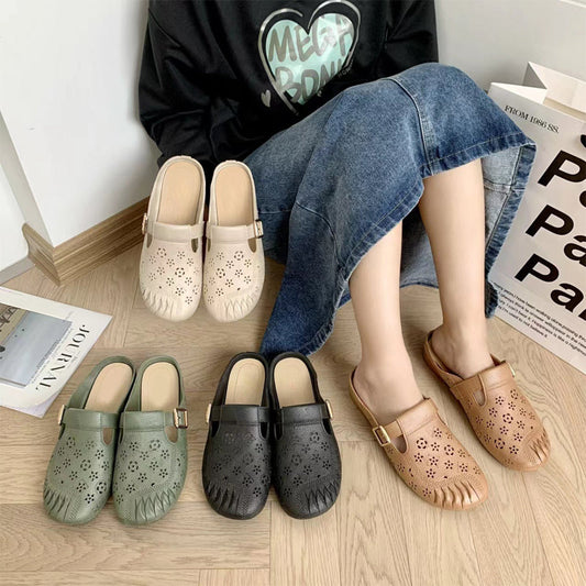 Mules de punta redonda y tacón bajo para mujer éxito