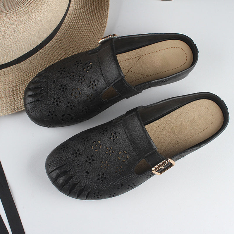 Mules de punta redonda y tacón bajo para mujer éxito