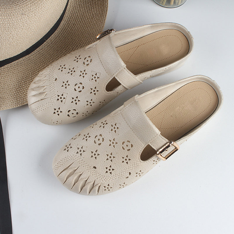 Mules de punta redonda y tacón bajo para mujer éxito