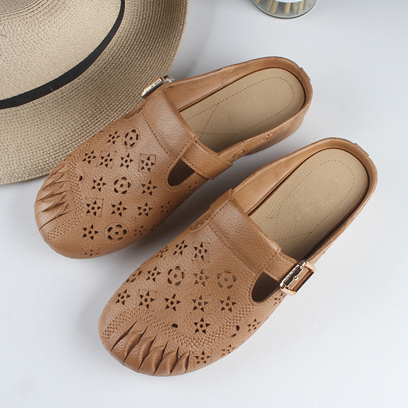 Mules de punta redonda y tacón bajo para mujer éxito