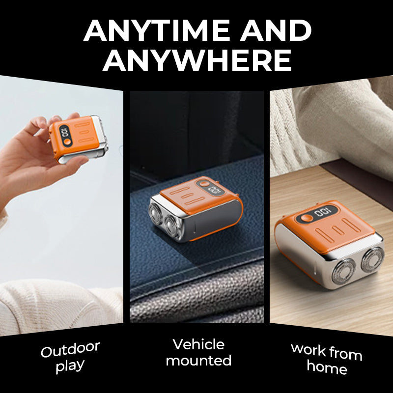 Mini afeitadora eléctrica rotativa portátil para hombre