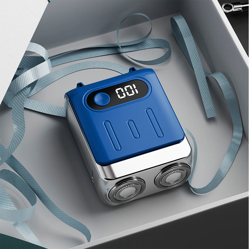 Mini afeitadora eléctrica rotativa portátil para hombre