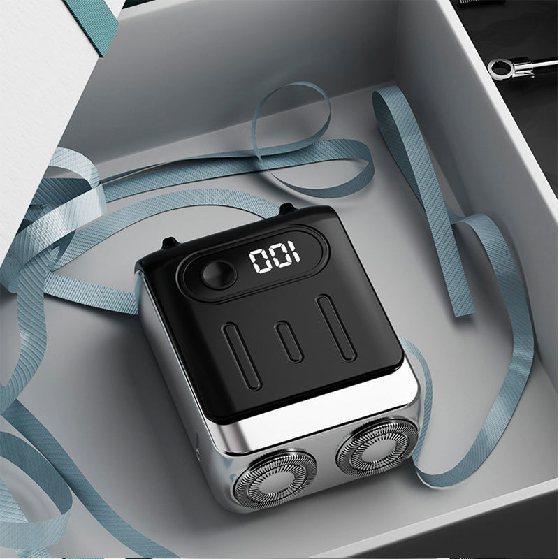 Mini afeitadora eléctrica rotativa portátil para hombre