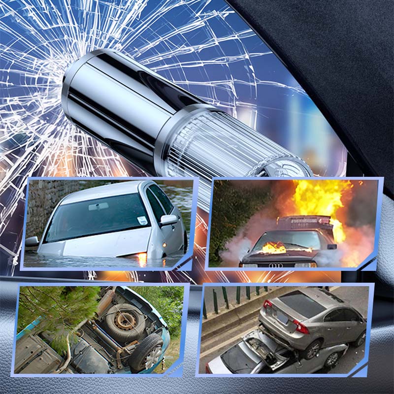 🔥COMPRA 2 y llévate 1 GRATIS🔥Dispositivo de Emergencia Dual: Rompecristales y Cortacinturón para Coches