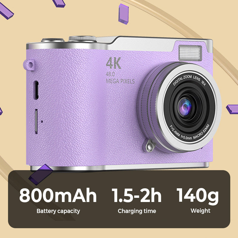 🌈 Cámara digital 4K HD con pantalla abatible 📷