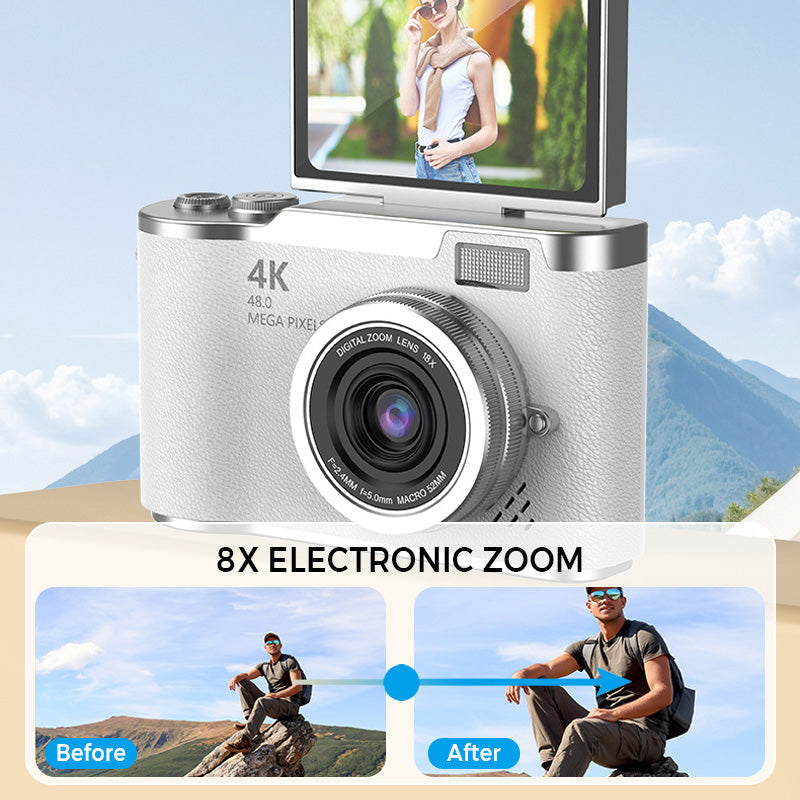 🌈 Cámara digital 4K HD con pantalla abatible 📷