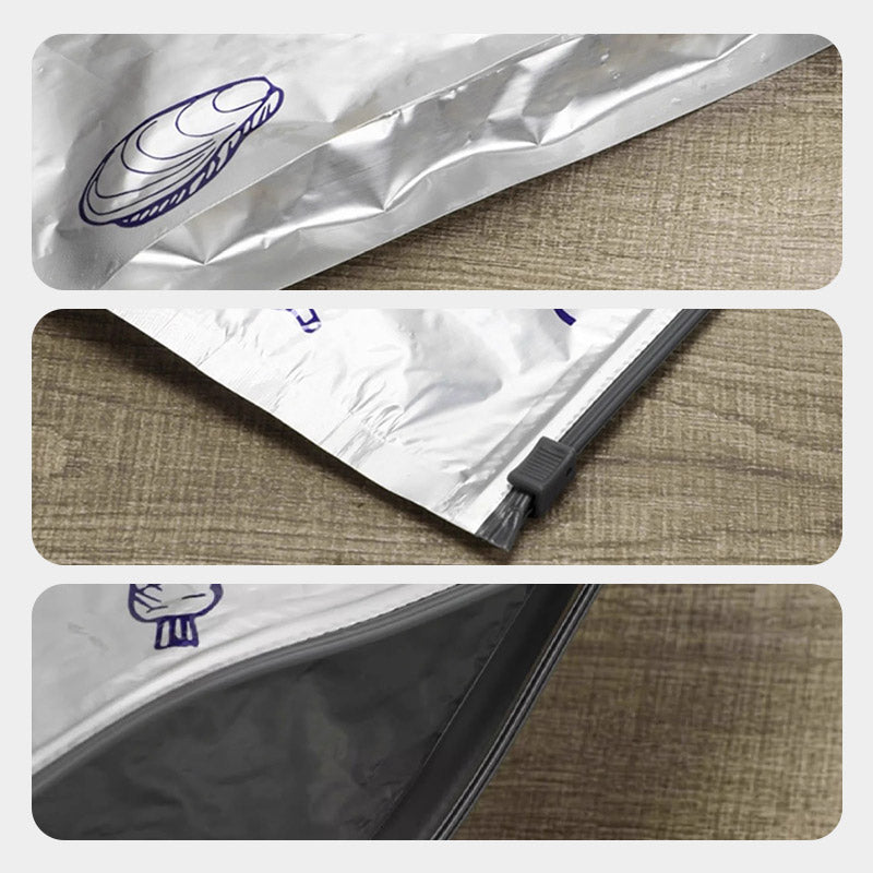 Bolsas de almacenamiento reutilizables con cierre de papel de aluminio