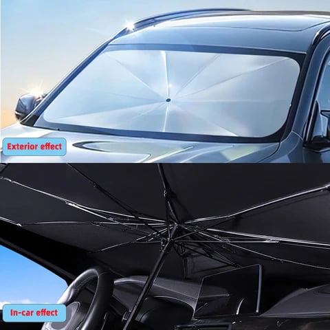 Parasol plegable para parabrisas de coche - Cubierta parasol para coche con protección UV para la ventana delantera del coche (aislamiento térmico) para la mayoría de los coches.