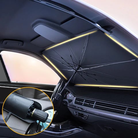 Parasol plegable para parabrisas de coche - Cubierta parasol para coche con protección UV para la ventana delantera del coche (aislamiento térmico) para la mayoría de los coches.