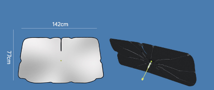 Parasol plegable para parabrisas de coche - Cubierta parasol para coche con protección UV para la ventana delantera del coche (aislamiento térmico) para la mayoría de los coches.
