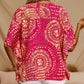 💃 Last Day Sale 50% Off 💐Women's Vacation Style Loose V-Neck Printed Top with Dolman Sleeves