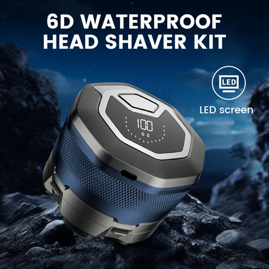 Kit de afeitadora de cabeza impermeable 6D para hombres calvos