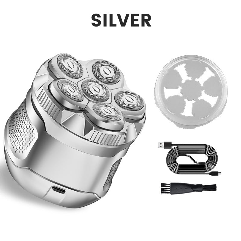 Kit de afeitadora de cabeza impermeable 6D para hombres calvos