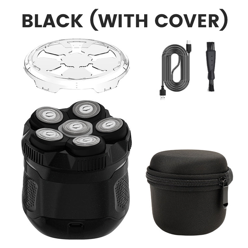 Kit de afeitadora de cabeza impermeable 6D para hombres calvos