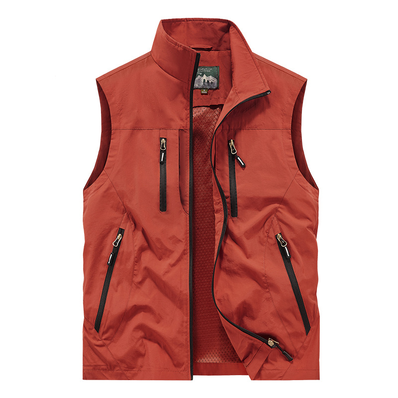 Chaqueta chaleco sin mangas extragrande para hombre con bolsillos