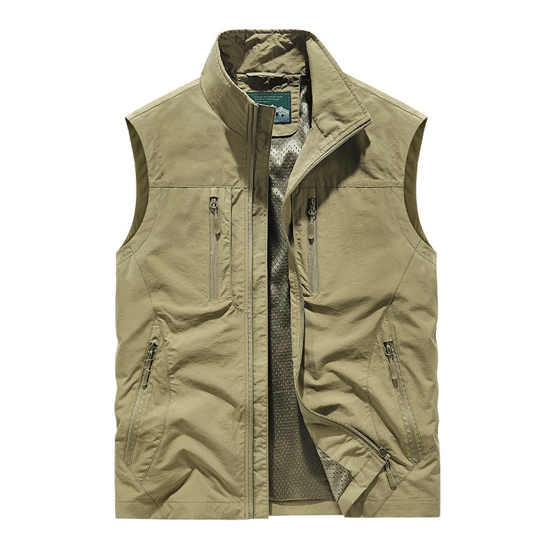 Chaqueta chaleco sin mangas extragrande para hombre con bolsillos