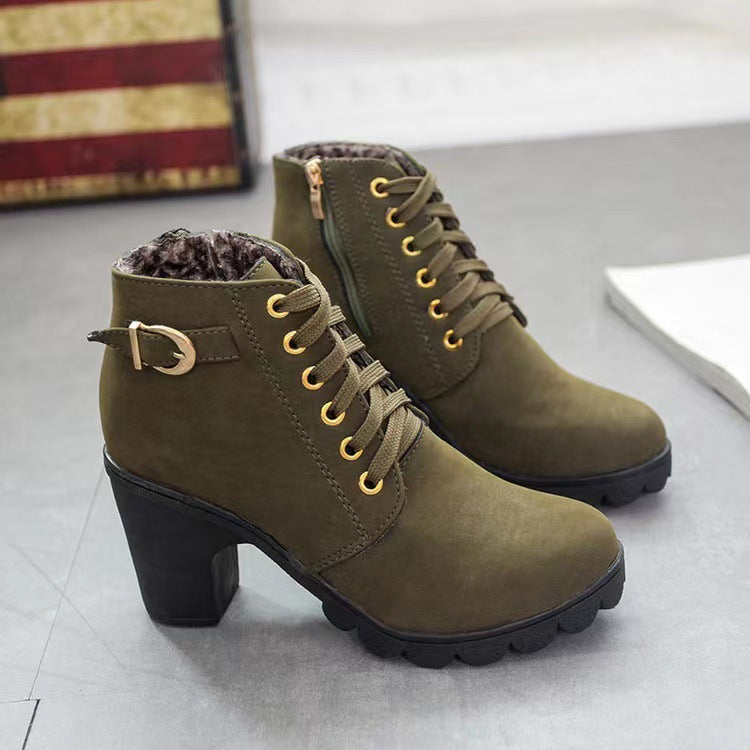 Botas de tacón grueso para mujer🍂Novedades de otoño: 49 % de descuento