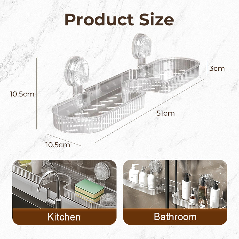 🔥 ¡COMPRA 3 LLEVA 1! 🚰 Estante Universal Extraíble para Grifos - Amplía Espacios de Almacenamiento en Cocina/Baño sin Obras 🔩📦