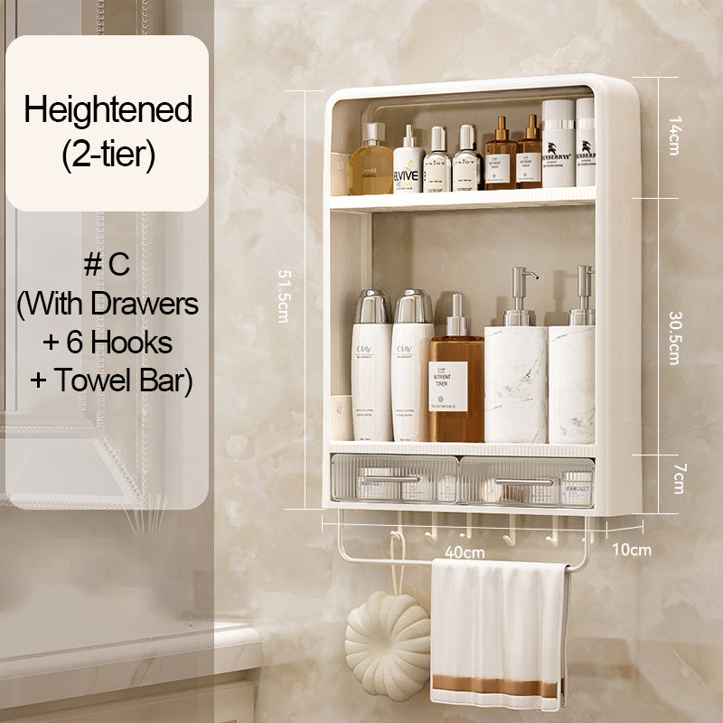 Estantes de almacenamiento de baño de pared con cajón