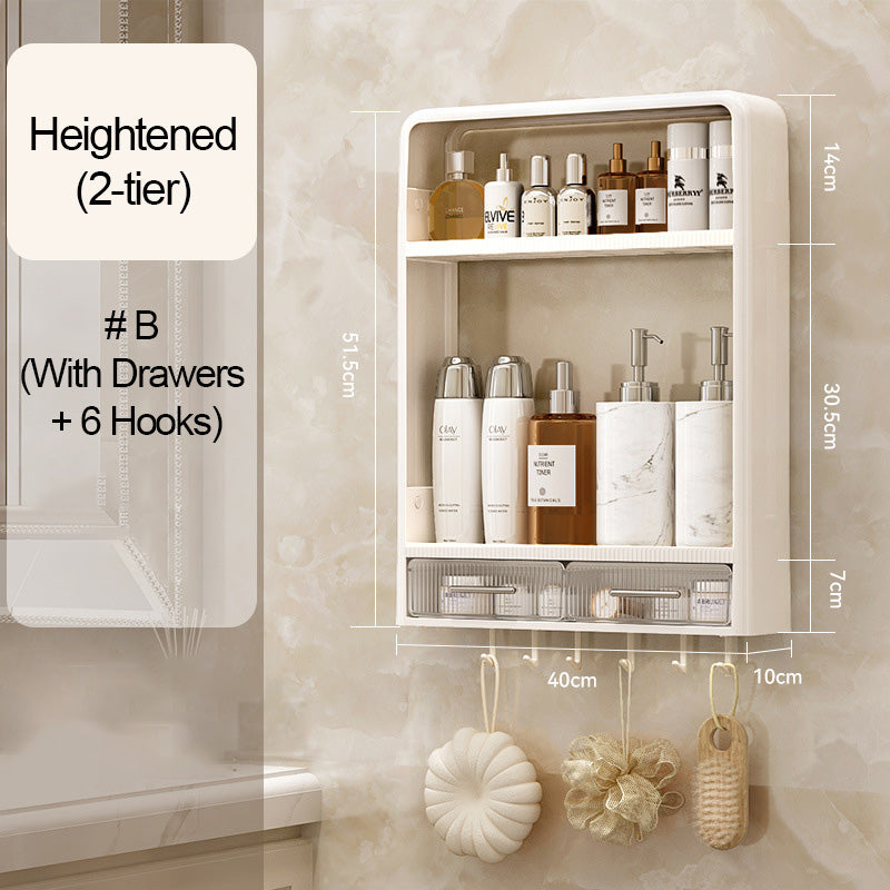 Estantes de almacenamiento de baño de pared con cajón