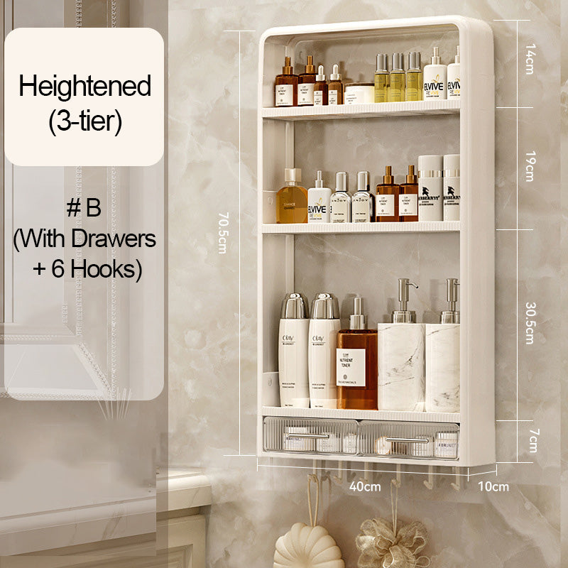 Estantes de almacenamiento de baño de pared con cajón