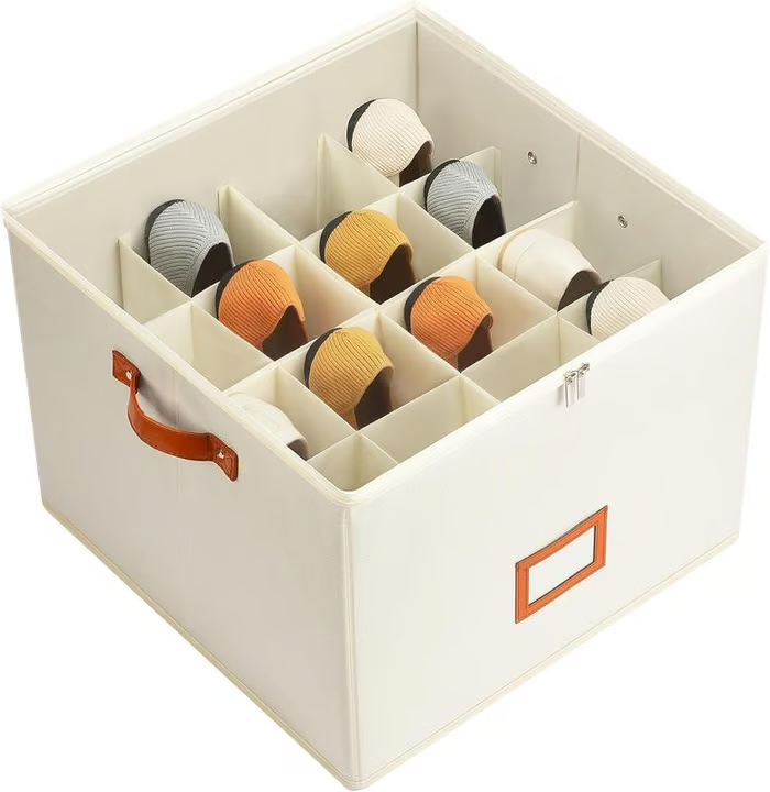 👟 Caja organizadora de zapatos de tela – Diseño plegable, gran capacidad, a prueba de polvo y transpirable, ahorra espacio para el armario y el dormitorio 🧺