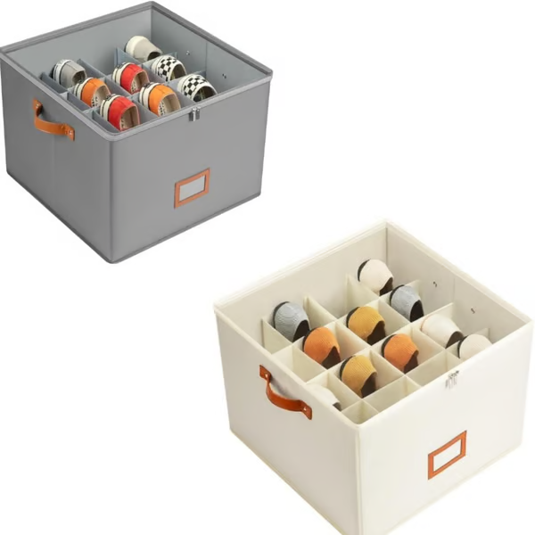 👟 Caja organizadora de zapatos de tela – Diseño plegable, gran capacidad, a prueba de polvo y transpirable, ahorra espacio para el armario y el dormitorio 🧺