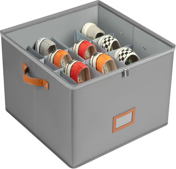 👟 Caja organizadora de zapatos de tela – Diseño plegable, gran capacidad, a prueba de polvo y transpirable, ahorra espacio para el armario y el dormitorio 🧺