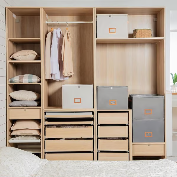 👟 Caja organizadora de zapatos de tela – Diseño plegable, gran capacidad, a prueba de polvo y transpirable, ahorra espacio para el armario y el dormitorio 🧺
