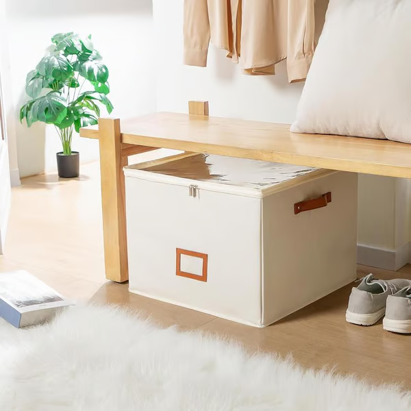 👟 Caja organizadora de zapatos de tela – Diseño plegable, gran capacidad, a prueba de polvo y transpirable, ahorra espacio para el armario y el dormitorio 🧺
