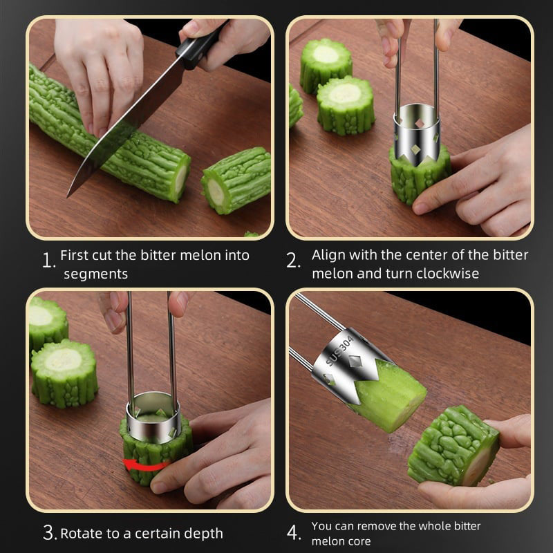 Removedor Universal de Núcleos de Frutas de Acero Inoxidable