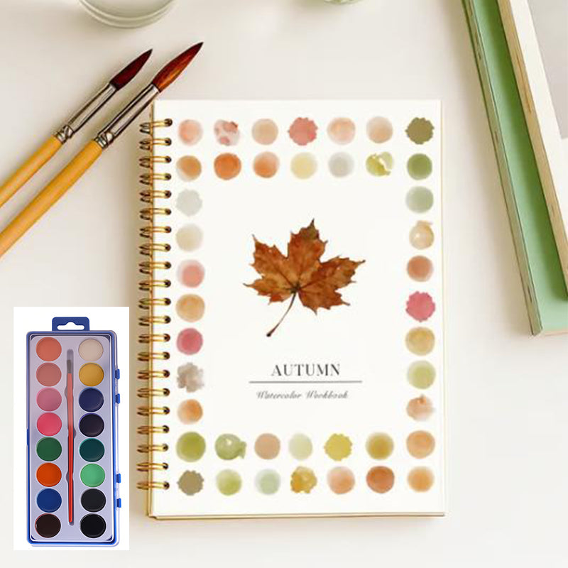 Cuaderno de trabajo de acuarela para principiantes con 16 colores