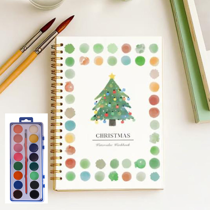 Cuaderno de trabajo de acuarela para principiantes con 16 colores