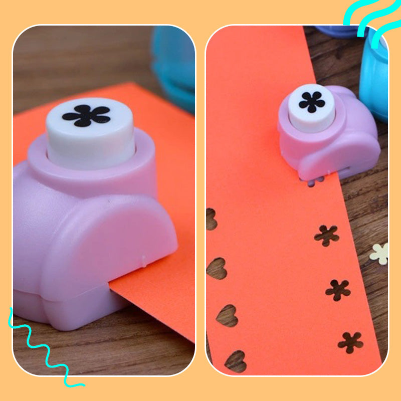 ✂️ ¡50% DE DESCUENTO! 🎨 Punzón DIY para Manualidades Infantiles - Crea Formas Adorables (Estrellas/Corazones/Flores) para Tarjetas y Álbumes 📏🎁