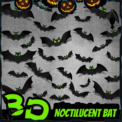 Juego de pegatinas decorativas de murciélagos 3D para Halloween