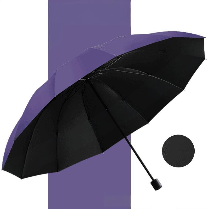 ☔Paraguas plegable grande de 12 varillas resistente al viento