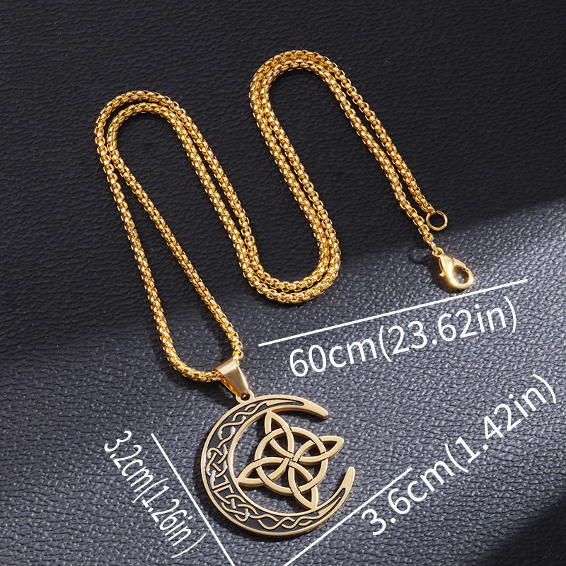 🌙✨ Collar con Colgante de Luna Celta — Místico, Elegante y Único