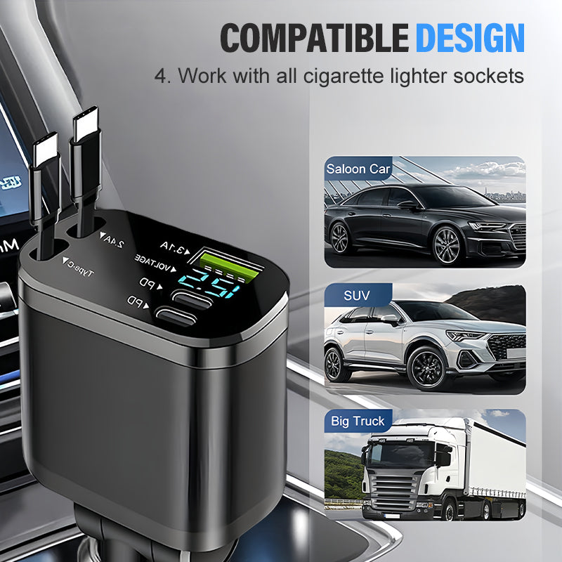 Cargador rápido para coche con iluminación ambiental de cielo estrellado
