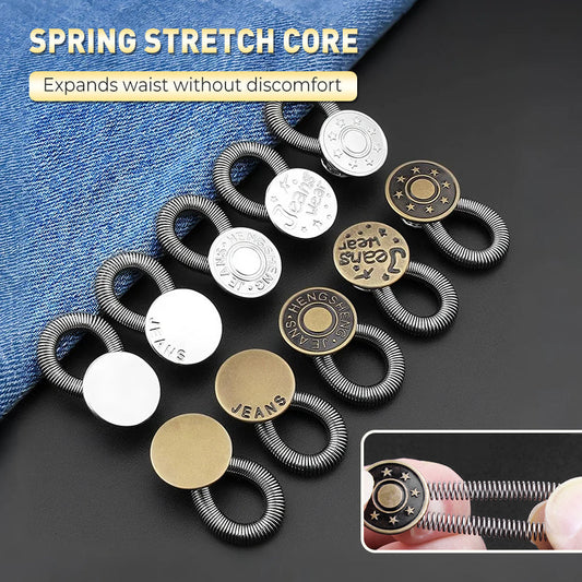 ¡Botón de extensión de cintura para jeans con resorte metálico! 🔩👖