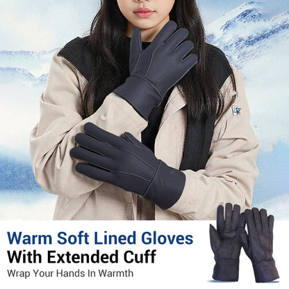 Guantes cálidos con forro suave y puño largo