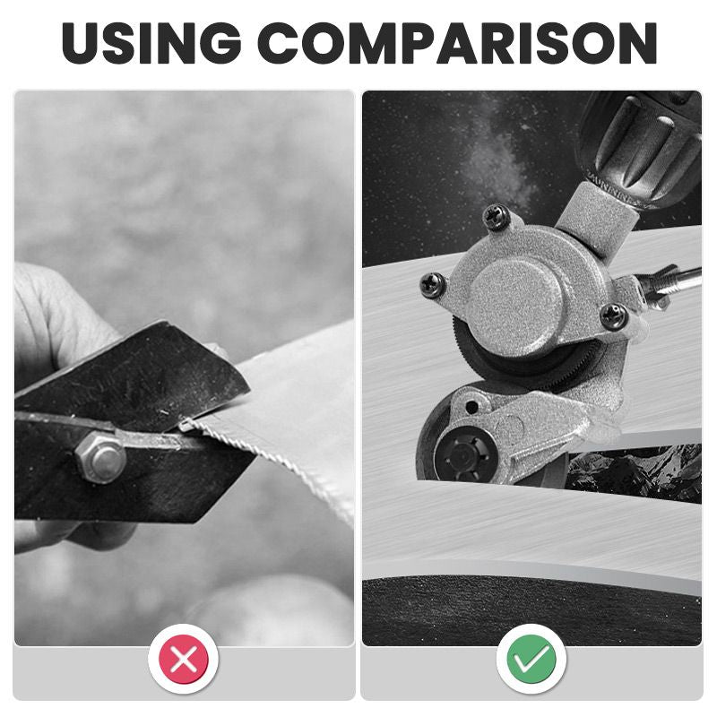 ⚡ ¡50% DE DESCUENTO AHORA! ✨ Cortadora de chapa metálica para taladro eléctrico – Herramienta 3 en 1 para acero, aluminio y cobre con precisión guiada por láser 🔧💥