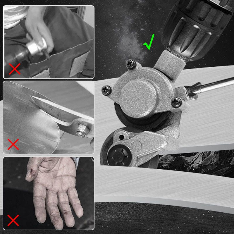 ⚡ ¡50% DE DESCUENTO AHORA! ✨ Cortadora de chapa metálica para taladro eléctrico – Herramienta 3 en 1 para acero, aluminio y cobre con precisión guiada por láser 🔧💥