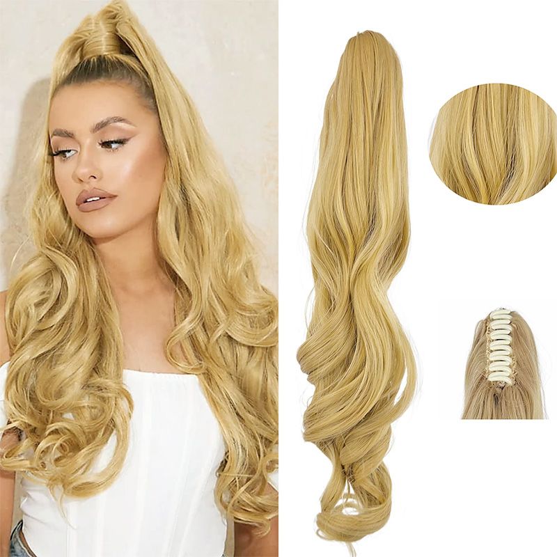 Extensiones de cabello con coleta ondulada de ensueño con clips
