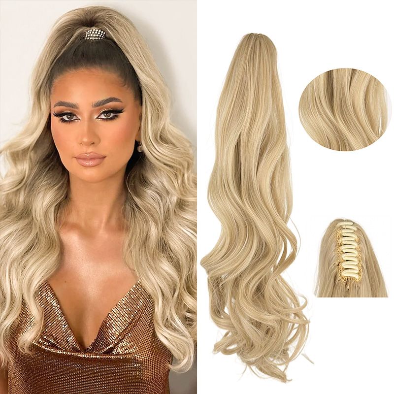 Extensiones de cabello con coleta ondulada de ensueño con clips
