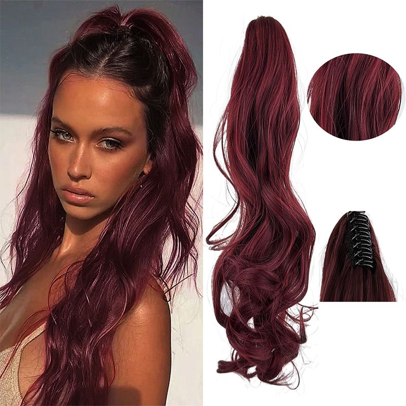 Extensiones de cabello con coleta ondulada de ensueño con clips